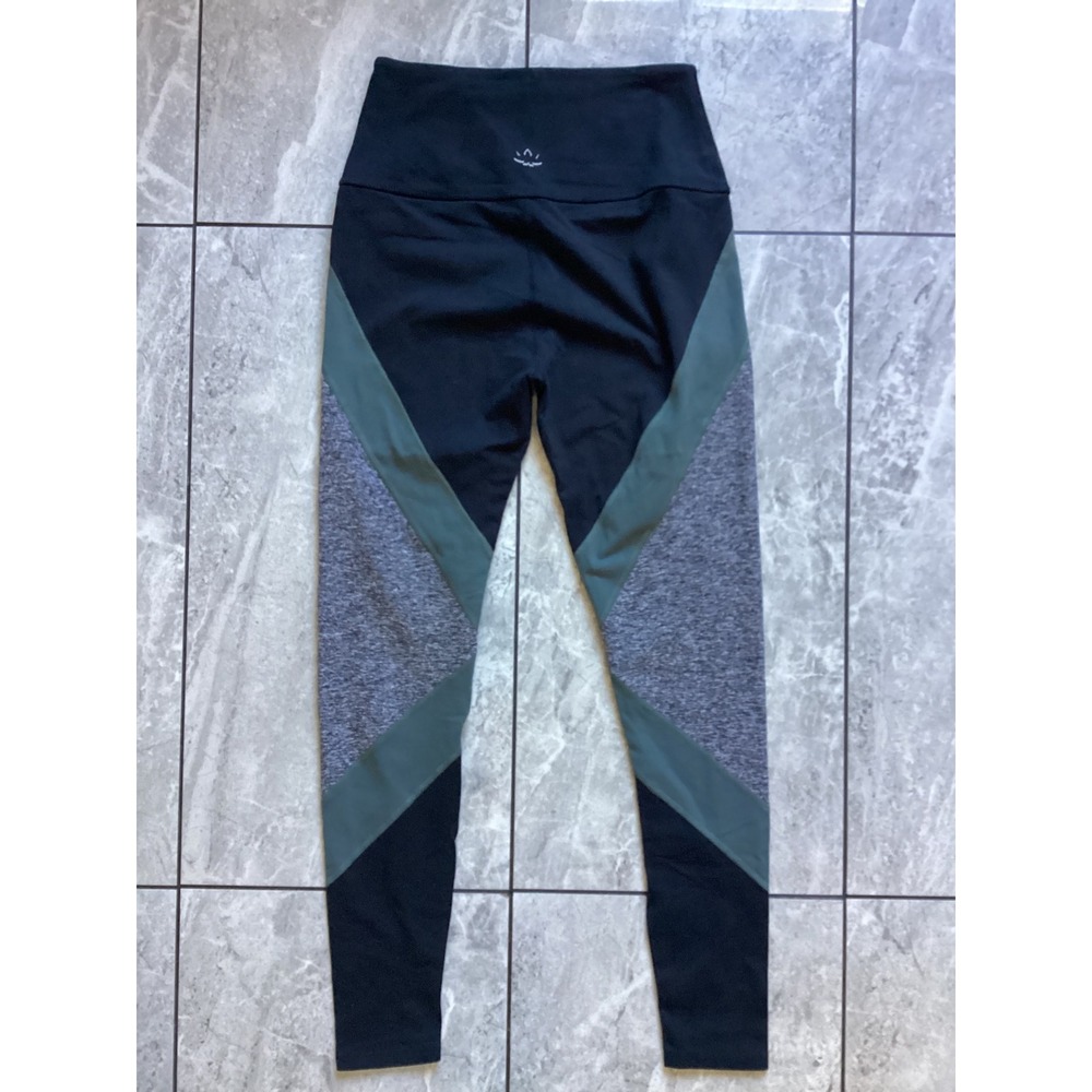 Beyond Yoga Womens Colorblock High Waisted Leggings Black Grey Green Size M
